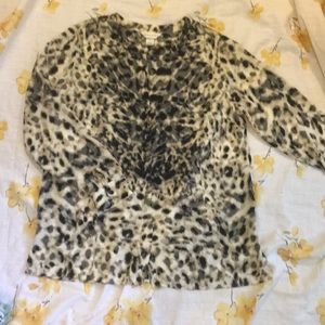 Large Christopher &Banks leopard blouse